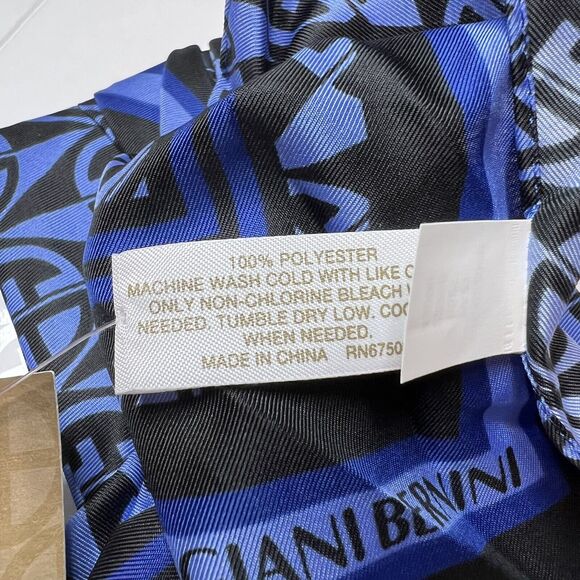 Giani Bernini Bordered Paisley Kite Scarf Blue New - Picture 6 of 7